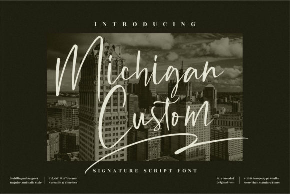 Michigan Custom: A Script Font for Editorial Elegance